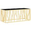 vidaXL Tavolino da Salotto Oro110x45x45 cm in Acciaio Inox e Vetro