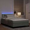 vidaXL Letto a Sorgente LED con led Grigio chiaro 120 x 190 cm Velluto