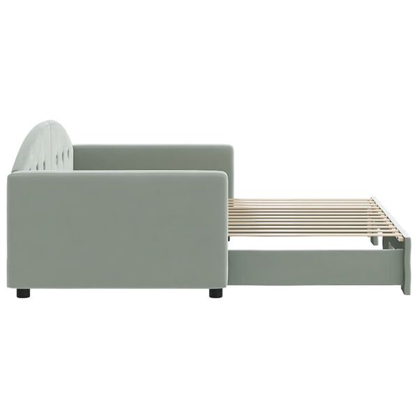 vidaXL Divano Letto con Letto Estraibile Grigio Chiaro 90x200 Velluto