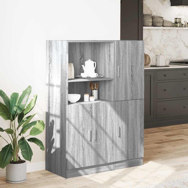 vidaXL Set di Mobili da Cucina 2 pz Grigio Sonoma in Truciolato