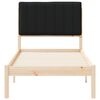 vidaXL Letto con Testiera Rivestita Nero 80 x 200 cm Pino massello