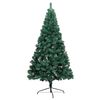 vidaXL Albero di Natale a Met&agrave; Preilluminato con Palline Verde 180 cm