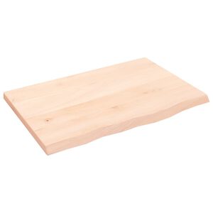 vidaXL Piano per Tavolo 60x40x2 cm in Rovere Massello Non Trattato