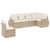 vidaXL Set Divano da Giardino 6 pz con Cuscini Beige in Polyrattan