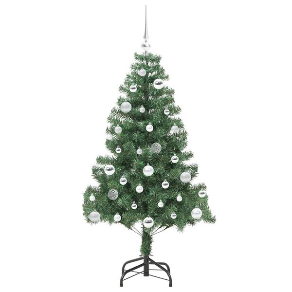 vidaXL Albero di Natale con 150 LED con supporto Verde 150 cm PVC