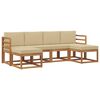 vidaXL Set di divani da esterno con cuscino 6 pcs Naturale e Beige