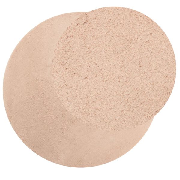 vidaXL Tappeto a Pelo Corto HUARTE Morbido e Lavabile Rosato &Oslash; 80 cm