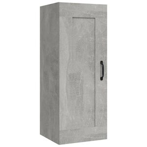 vidaXL Armadietto a Muro Grigio Cemento 35x34x90 cm Legno Multistrato