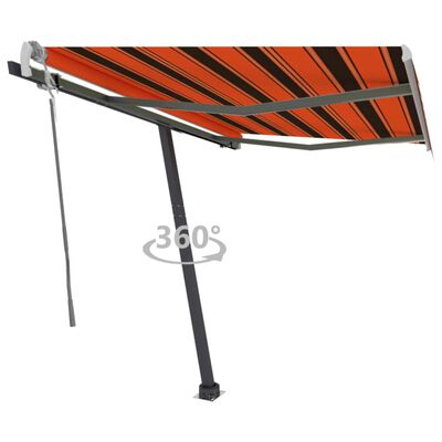 vidaXL Tenda da Sole Retrattile Manuale 350x250 cm Arancione e Marrone