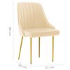 vidaXL Sedie da Pranzo 4 pz Crema in Velluto