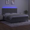 vidaXL Letto a Molle Materasso e LED Grigio Chiaro 180x200 cm Velluto