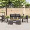 vidaXL Set Divano da Giardino con cuscino 6 pcs Nero polyrattan
