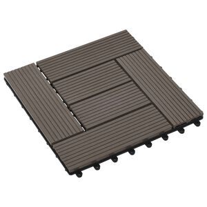 vidaXL Piastrella per Decking 11 pcs Marrone Scuro 30 x 30 cm WPC