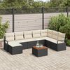 vidaXL Set Divano da Giardino 9 pcs Nero e bianco