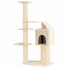 vidaXL Albero per gatti con pali per graffiare in sisal Crema 183 cm