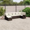 vidaXL Set Divani da Giardino 7 pz con Cuscini Marrone in Polyrattan