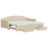 vidaXL Divano Letto Estraibile con Cassetti Crema 90x200 cm in Tessuto