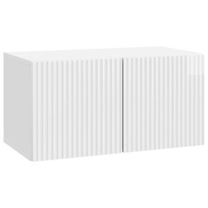 vidaXL Mobile Porta TV da Muro Bianco Lucido 59,5 x 31 x 30 cm