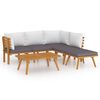 vidaXL Set Divani da Giardino 6 pz con Cuscini in Massello di Acacia