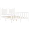 vidaXL Giroletto con Testiera Bianco Small Double Legno Massello