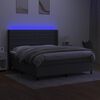vidaXL Letto a Molle Materasso e LED Grigio Scuro 160x200cm in Tessuto