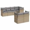 vidaXL Set Divani da Giardino 7 pz con Cuscini Beige in Polyrattan
