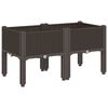 vidaXL Fioriera da Giardino con Gambe Marrone 80x40x42 cm in PP