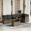 vidaXL Set Divani da Giardino 7 pz con Cuscini Grigio in Polyrattan