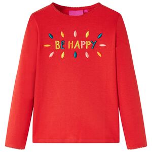 vidaXL Maglietta per Bambini a Maniche Lunghe Rossa 128