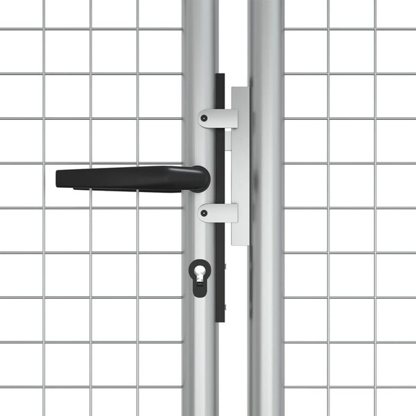 vidaXL Cancello da Giardino in Acciaio Zincato 400x125 cm Argento