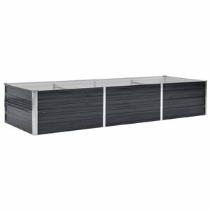 vidaXL Letto Rialzato Giardino Antracite 240x80x45 cm Acciaio Zincato