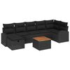 vidaXL Set Divano da Giardino con cuscino 8 pcs Nero polyrattan