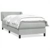 vidaXL Giroletto a Molle con Materasso Grigio Chiaro 80x210 cm Velluto