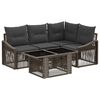 vidaXL Set Divano da Giardino 5 pz Grigio e Grigio Scuro polyrattan