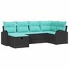 vidaXL Set Divano da Giardino con cuscino 6 pcs Nero polyrattan