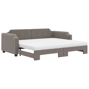 vidaXL Divano Letto Estraibile con Materassi Tortora 90x200 cm Tessuto