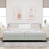 vidaXL Letto a Sorgente LED con led Grigio chiaro 200 x 200 cm Velluto
