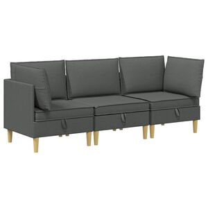 vidaXL Set di divani modulari con spazio di archiviazione 3 pz Tessuto