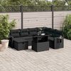 vidaXL Set Divani da Giardino con Cuscini 8 pz Nero in Polyrattan