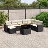 vidaXL Set Divani da Giardino 9 pz con Cuscini Nero in Polyrattan