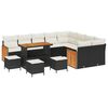 vidaXL Set Divano da Giardino 13 pz 13-Numero di posti Nero e Crema