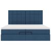vidaXL Struttura Letto Pouf con Materassi Blu 200x200 cm in Tessuto