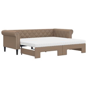 vidaXL Divano Letto Estraibile Materassi Cappuccino 90x200 Similpelle