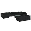 vidaXL Set Divani da Giardino 10 pz con Cuscini in Polyrattan Nero