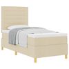 vidaXL Letto a molle con materasso Crema 100 x 200 cm Tessuto