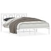 vidaXL Giroletto con Testiera Metallo Bianco 135x190 cm