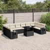 vidaXL Set Divani da Giardino 11 pz con Cuscini in Polyrattan Nero