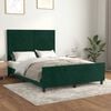 vidaXL Giroletto senza Materasso Verde Scuro 140x190 cm in Velluto