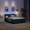 vidaXL Letto a Sorgente LED con led Verde Scuro 160 x 200 cm Velluto