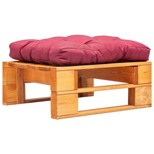 vidaXL Divano da Giardino a Pallet e Cuscino Rosso Legno Marrone ambra